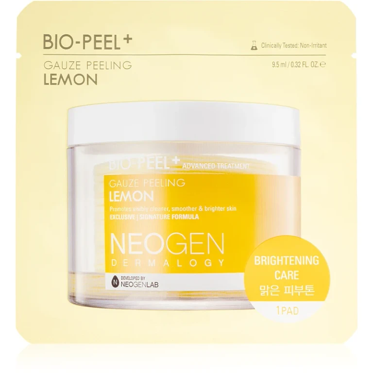 Bio-Peel+ Gauze Peeling lemon exfoliating face pads for una bright and smooth skin