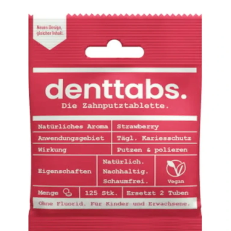 . Toothpaste Tablets Without Fluoride Strawberry Flavor 125 pieces.