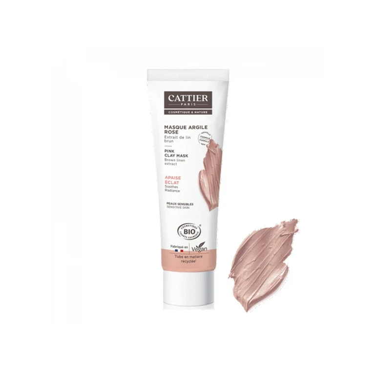 Cattier Pink Clay Brown Linen Extract Mask 100ml