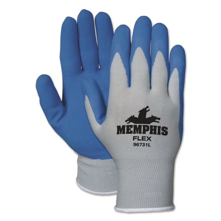 96731L Memphis Flex Seamless Nylon Knit Gloves - Large, Blue/Gray (1-Dozen)