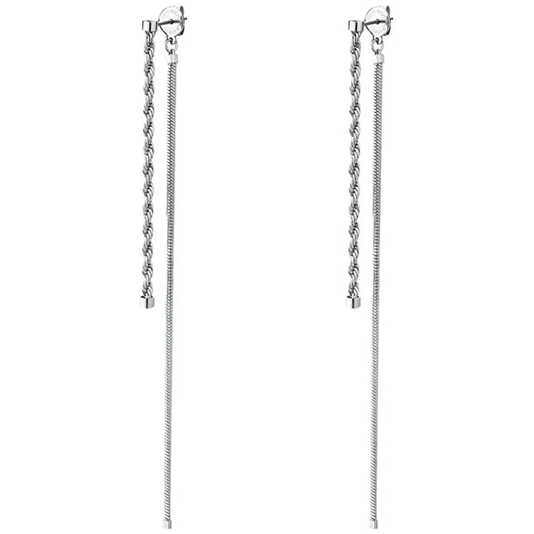 Essential BNL08 2 in 1 Long Steel Earrings - Length: 10 cm