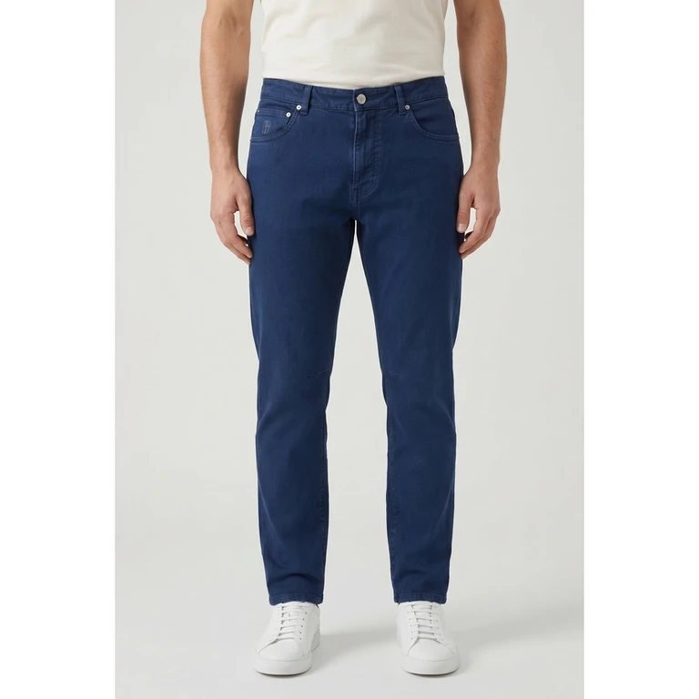 Dark Blue Straight Trousers