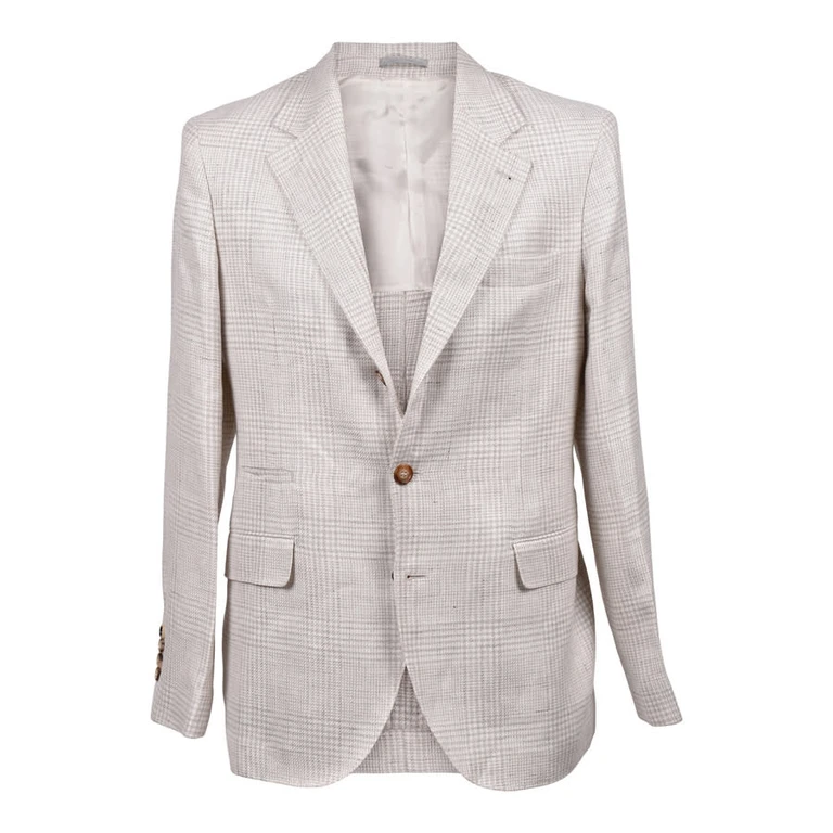 Light Plaid Linen Wool Suit