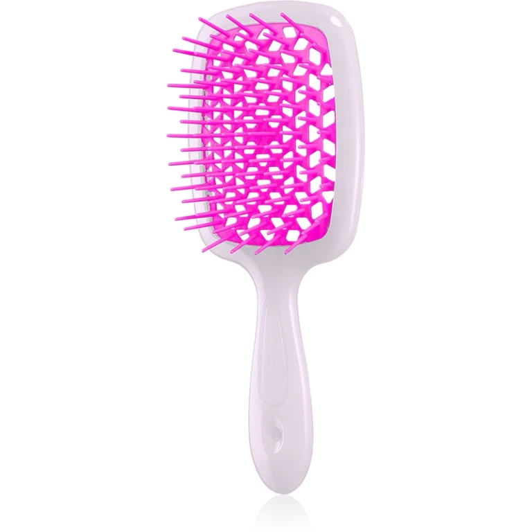 Superbrush Small small flat brush 17.5 x 7 x 3 cm white and fuchsia