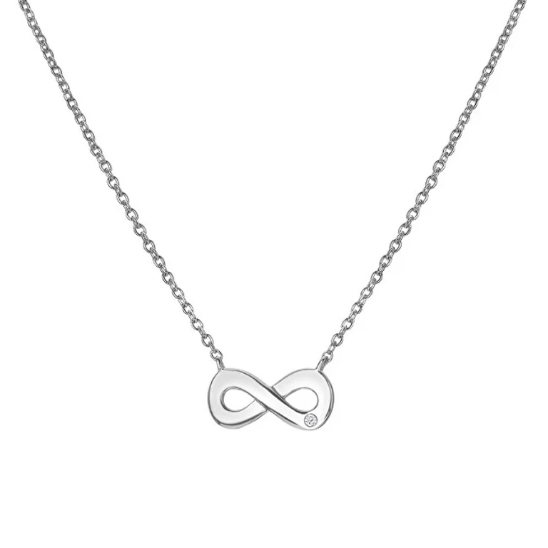 Silver Necklace With Infinity Diamond Charms Diamond Dp893