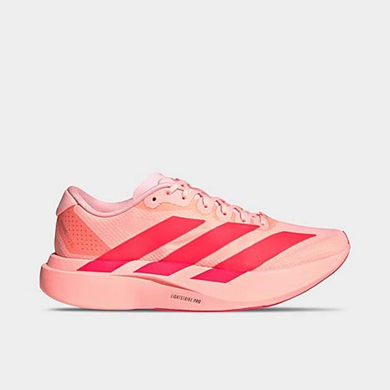 Women's Adizero EVO SL Woven Running Shoes in Frozen Turbo/Lucid Red/Silver Metallic Size: 5.0