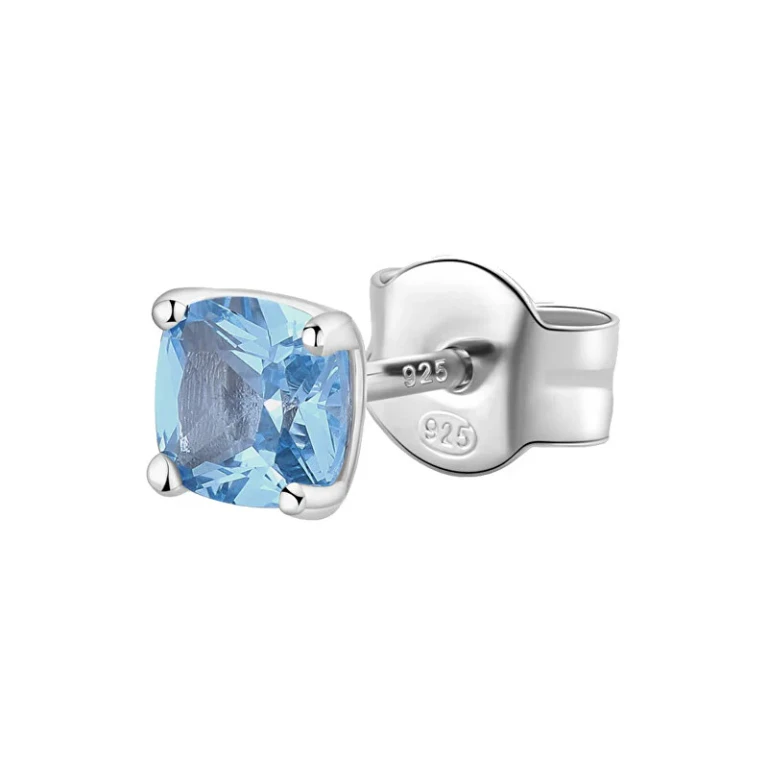 Elegant Single Earrings in Silver Fancy Cloud Light Blue Fcl06