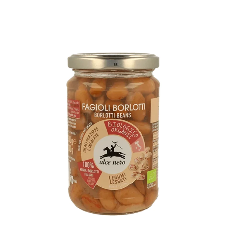 spa Organic Boiled Borlotti Beans Alce Nero 300g