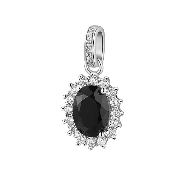 Elegant Silver Pendant Fancy Mystery Black FMB12