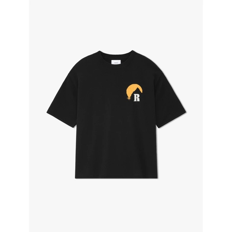 Men'S Black Cashmere Blend Knit Tee