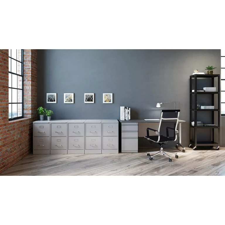26.5' Deep 2 Drawer Letter Width Vertical File Cabinet, Commercial Grade:- Light Gray