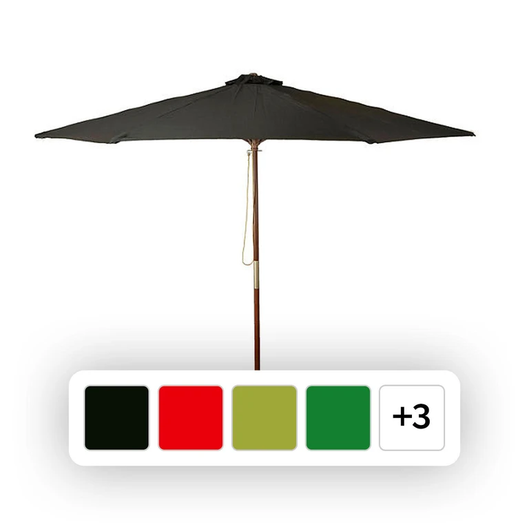 Classic Wood 9' Market Umbrella Chocolate:- Chocolate