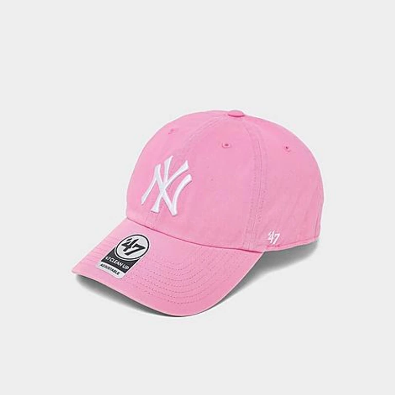 '47 New York Yankees MLB Clean Up Strapback Hat in Rose