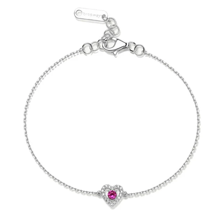 Silver heart bracelet with zirconia Passion Ruby Fancy FPR129