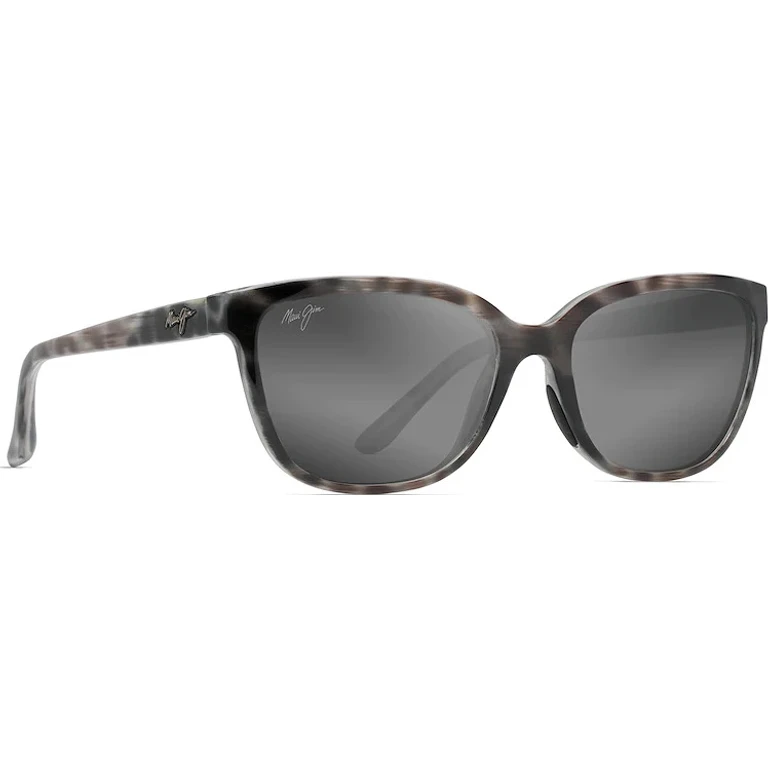 Honi Polarized Cat Eye Sunglasses - Neutral Grey Lens - Grey Tortoise Stripe Frame