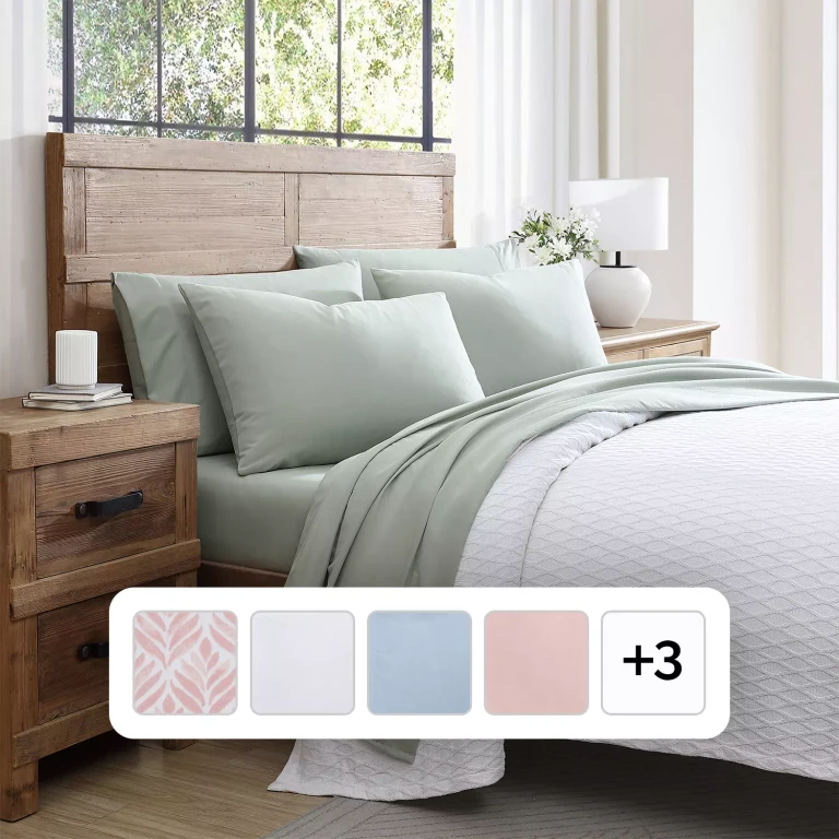 6-Piece Microfiber Sheet Set, Assorted Styles and Sizes:- Green, Full