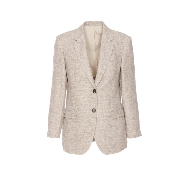 Beige Tailored Blazer With Buttons