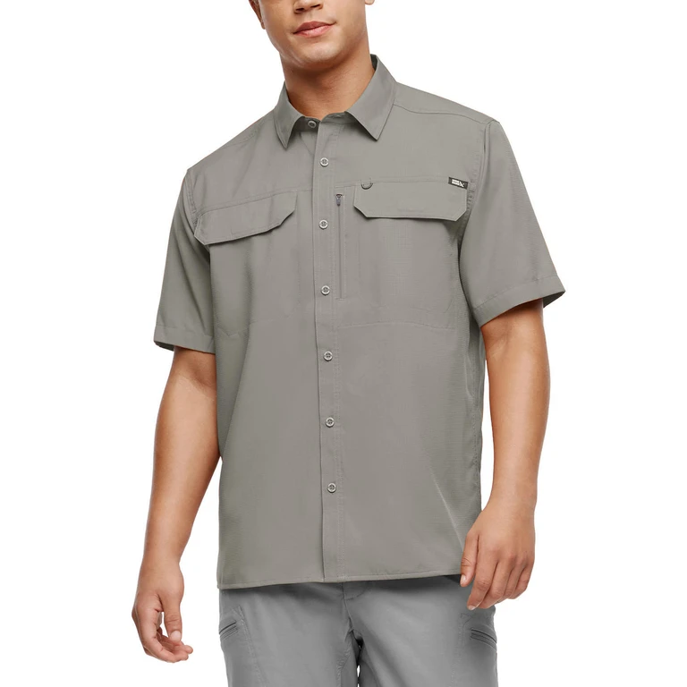 Woven Tech Shirt Grey M:- Grey, M