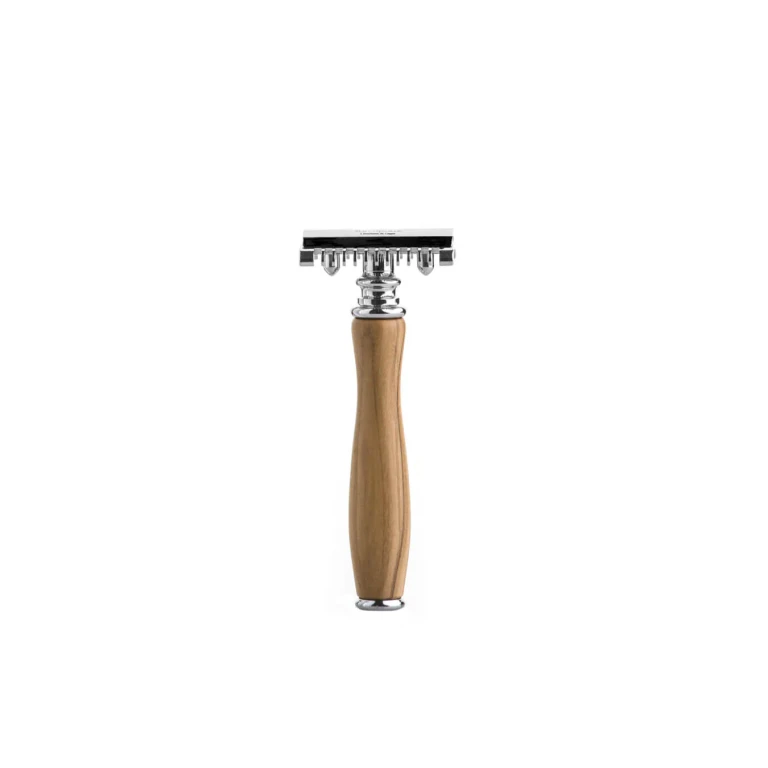 Safety Razor in Steel and Olive Wood