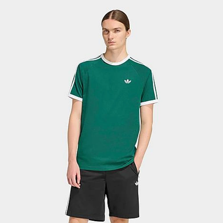 Men's Originals adicolor 3-Stripes T-Shirt in Collegiate Green Size: XS