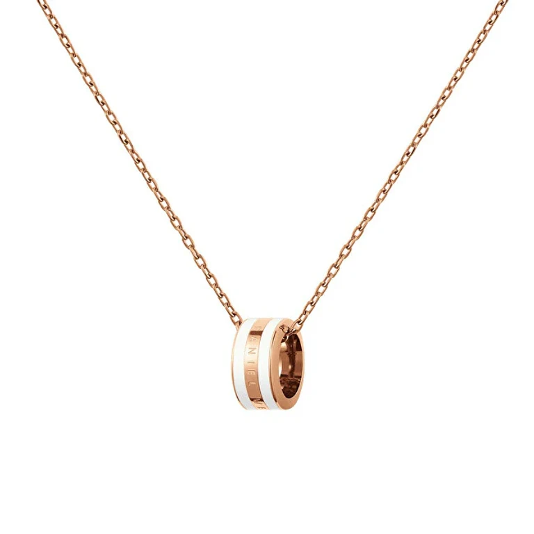 Elegant bronze necklace with circular pendant Emalie DW00400153