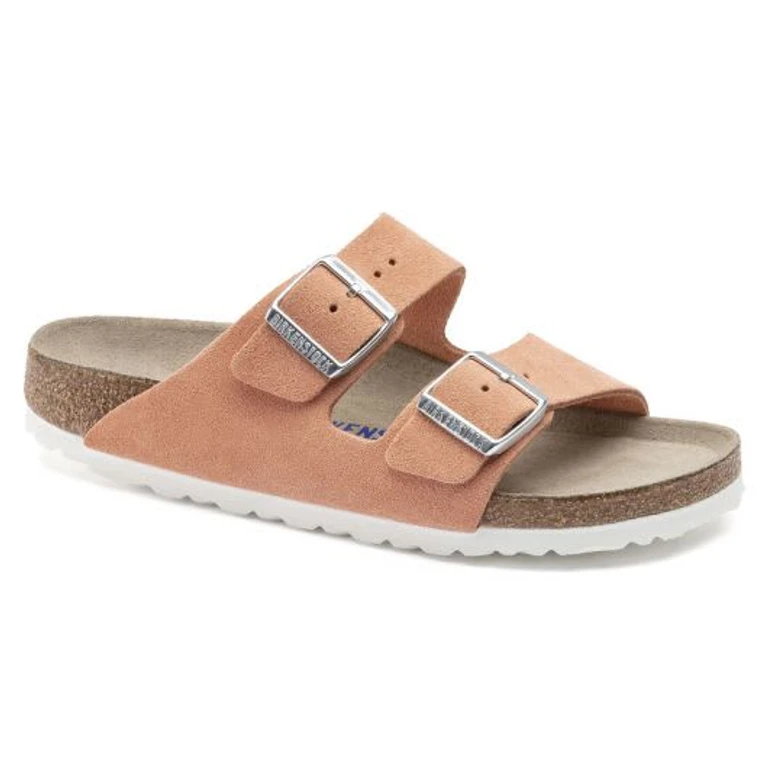 Arizona Soft Footbed Suede Leather Coral Peach Sandals