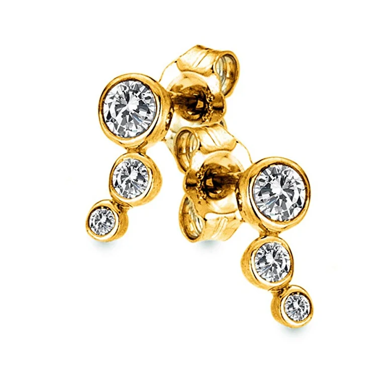 Gold-Plated Earrings with Diamonds Gemstone De833
