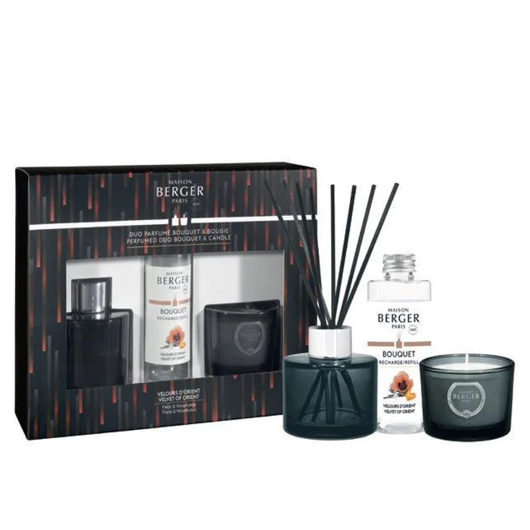 Variation Black Aroma Diffuser Gift Set Velvet of Orient 90 ml + 80 g candle