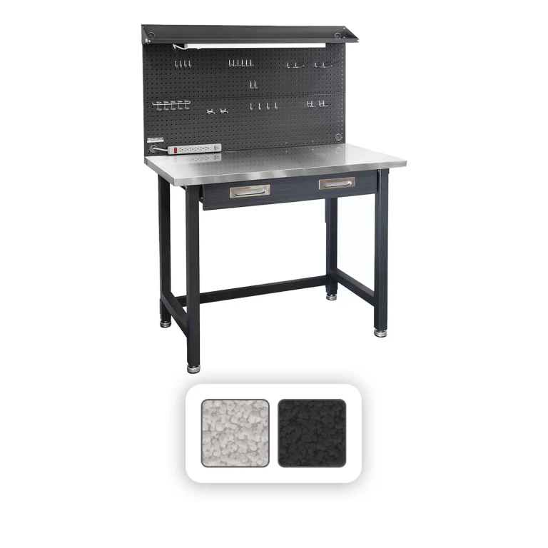 UltraHD Lighted Stainless Steel Top Workbench - Graphite:- Graphite