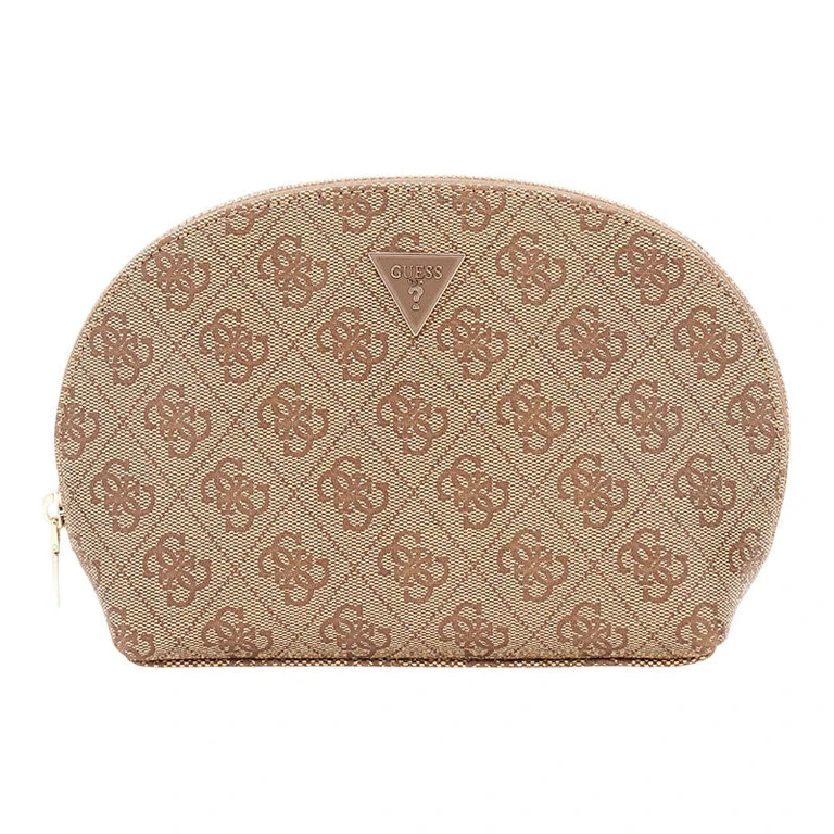 Brown Oval Women's Cosmetic Bag