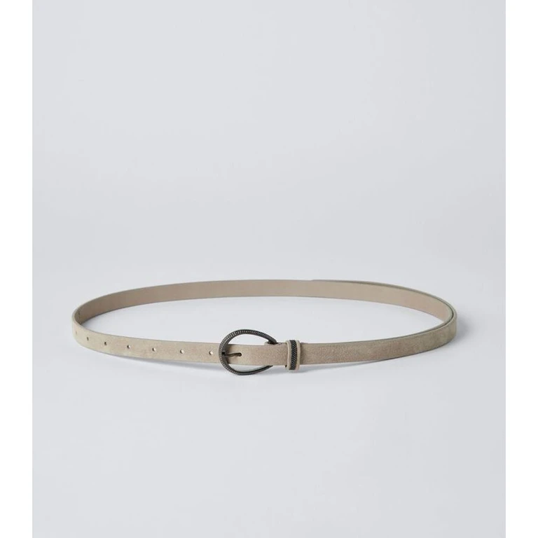 WOMEN'S LIGHT BEIGE LEATHER BELT
