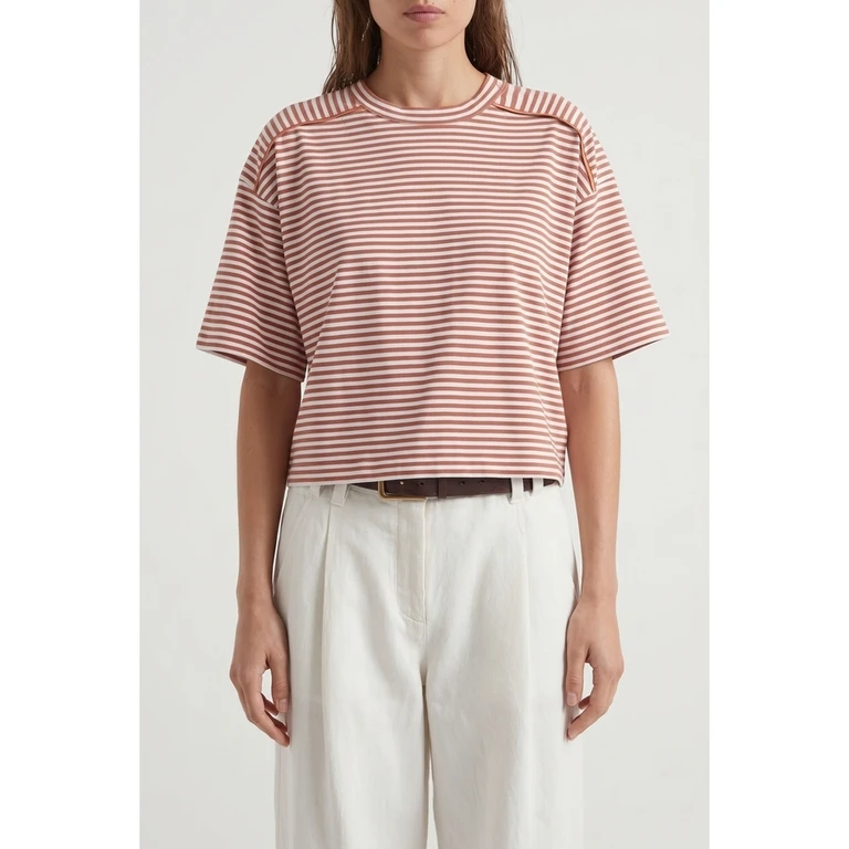 Rust Striped Relaxed Shirt
