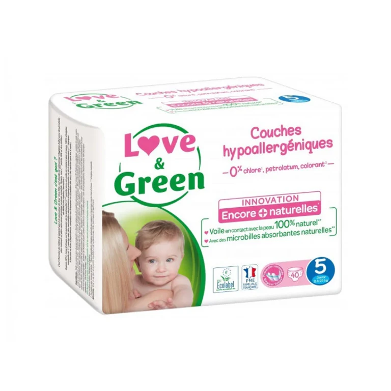 Love&Green T5 Hypoallergenic Diapers from 11 to 25 kg x40