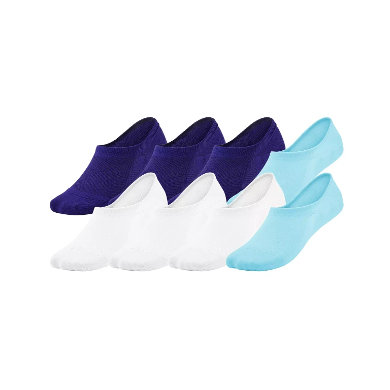 Women's 8-Pack Low Cut Liner Sock:- White/Blue/Navy