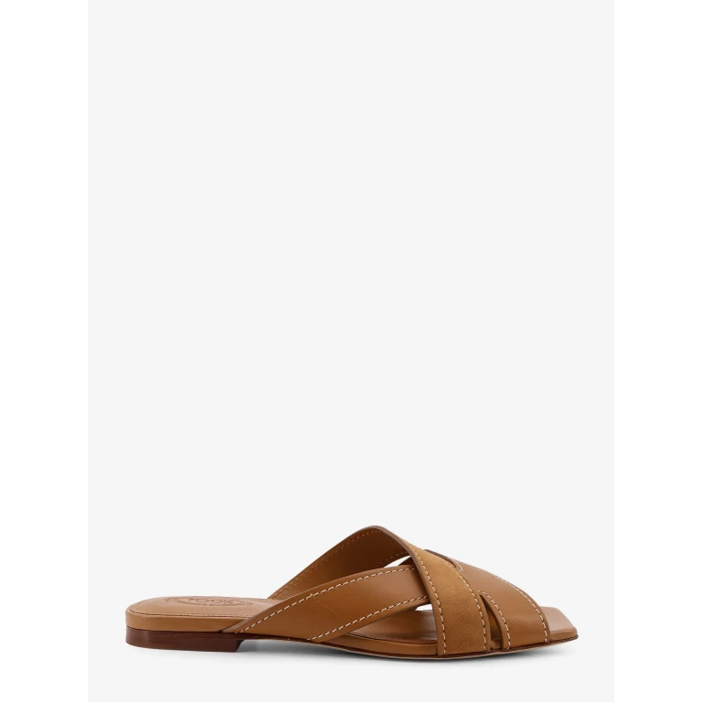 Leather Sandals With Suede Detail