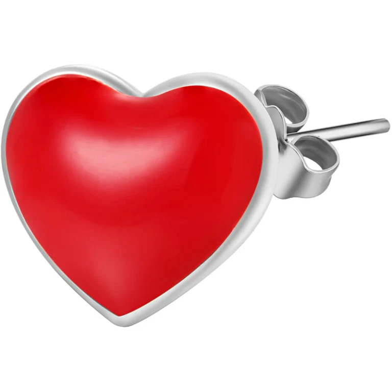 Single Earrings In Silver Heart Storie Rzo019R