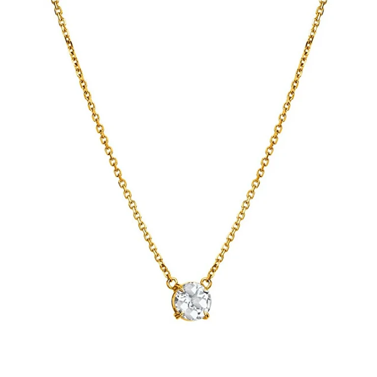 Elegante Gold Plated Necklace With Topaz And Diamond Gemstone Dn214