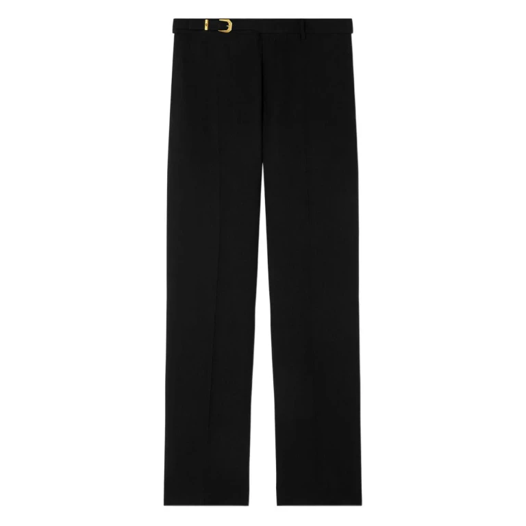 Trousers With Gold-Toned Buckle