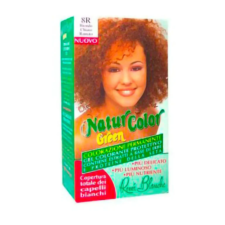 Tinta per Capelli Permanente Colorazione Naturale Natur Color Green 8 R Biondo Rame Chiaro