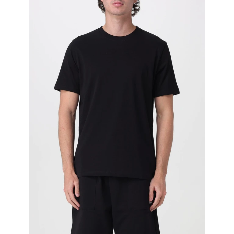 Slim Fit Cotton T-Shirt with Skull Print and Crew Neck (55460NERO)