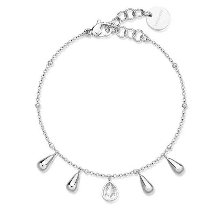 Elegant Steel Bracelet with Charms Tear Drop Perfect BPC19