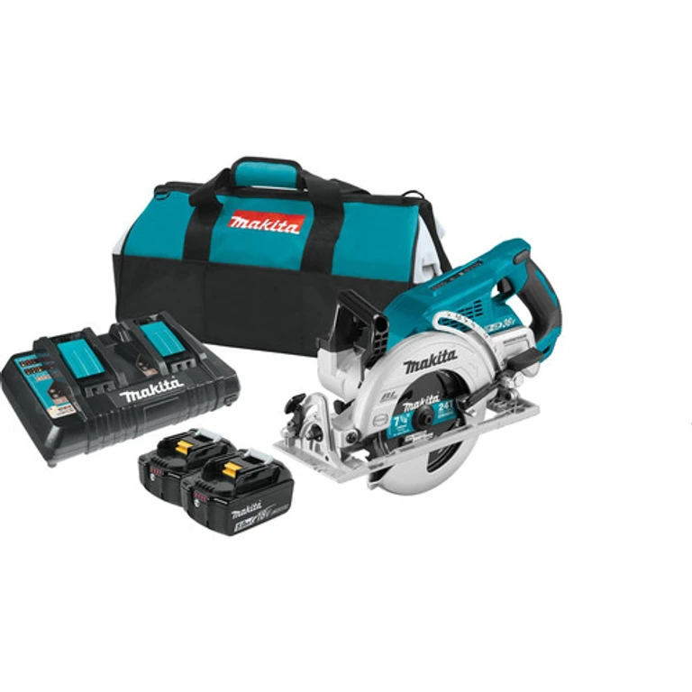 XSR01PT 18V X2 (36V) LXT Brushless Lithium-Ion 7-1/4 in. Cordless Rear Handle Circular Saw Kit with 2 Batteries (5 Ah)