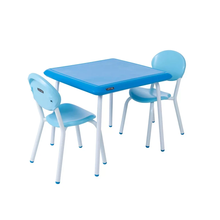Lifetime 24-Inch Square Kid's Table and Chairs Set, Blue