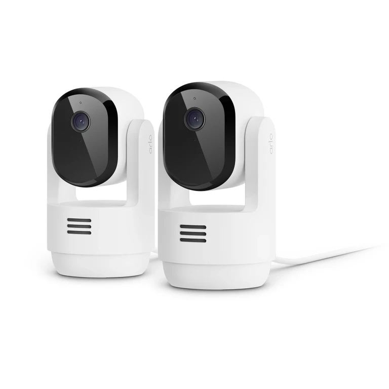 Arlo Essential Pan Tilt Indoor Security Camera 2K, 2-Pack