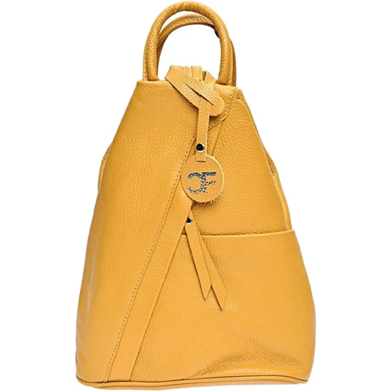 Mustard Leather Women's Backpack