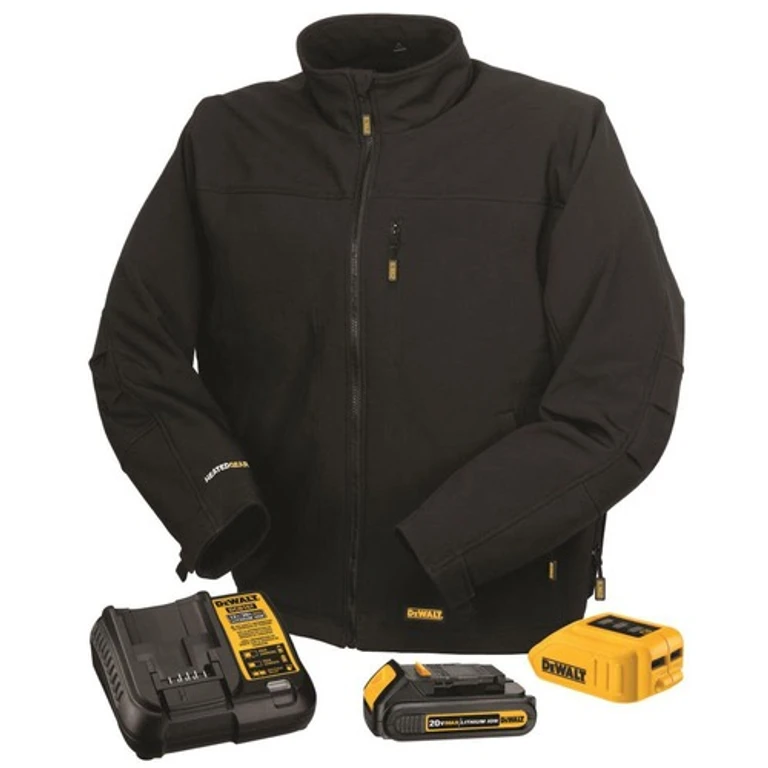 DCHJ060ABD1-L 20V MAX Lithium-Ion Soft Shell Heated Work Jacket Kit - Large, Black (2 Ah)