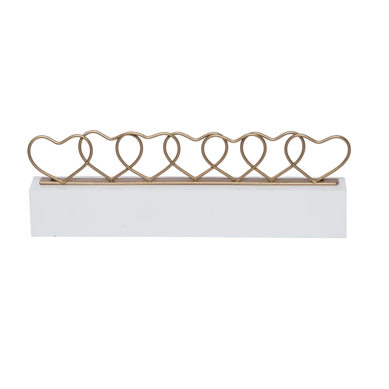 MDF and Metal Heart Card Holder White for Display and Entertaining
