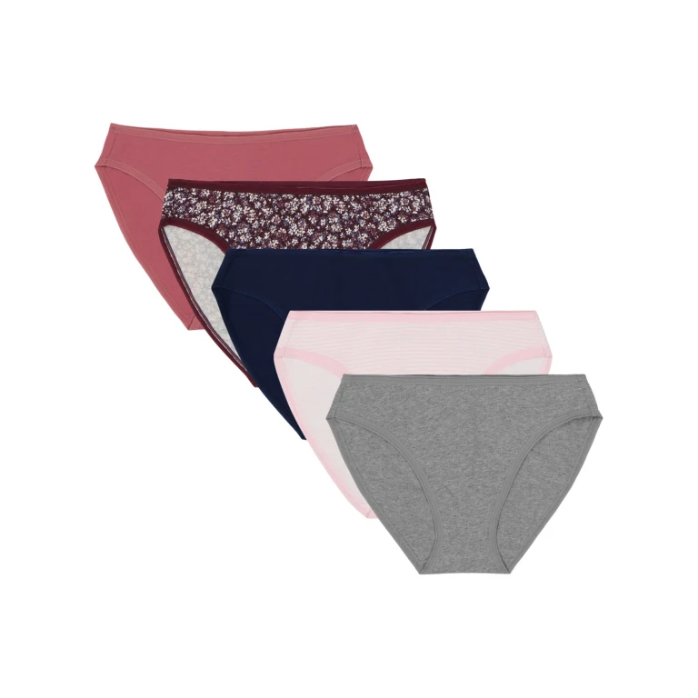 5pk Organic Cotton Bikini - Pink S:- S, Pink Pack