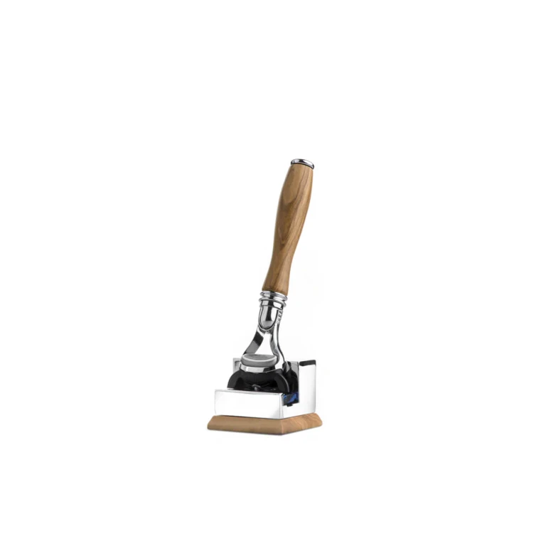 Fusion Razor in Steel and Olive Wood
