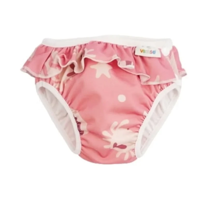 Pink Whale Ruffle Swim Diaper